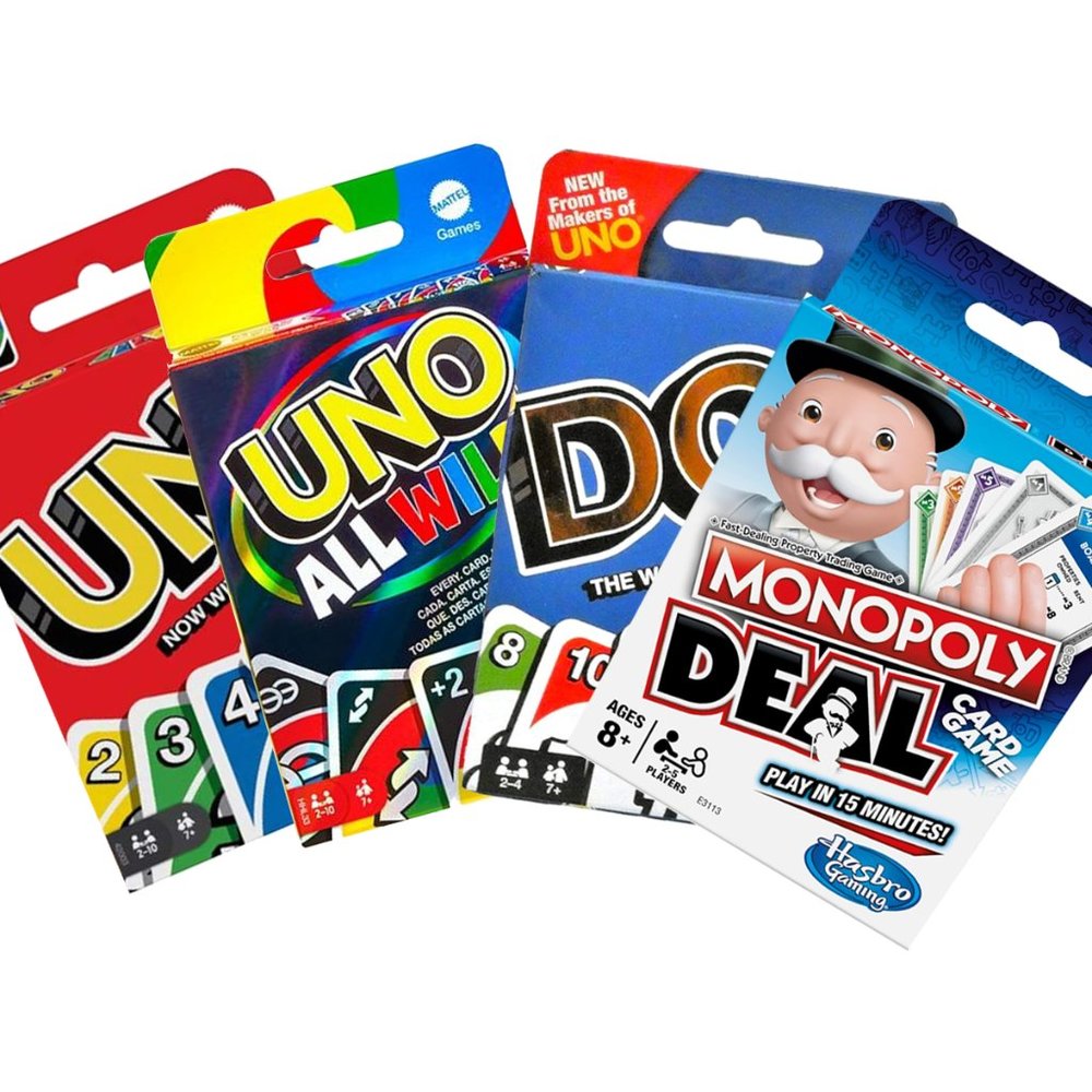 Famly Game Night Pack - UNO, DOS, UNO All Wild, & Monopoly Deal NWT